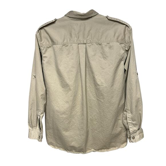 Vtg Eddie Bauer Heritage Expedition Bush Shirts Tan‎ & White (Cream) Size Tall L - Picture 2 of 12